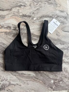 Sporty & Rich Black Racerback Logo Sports Bra